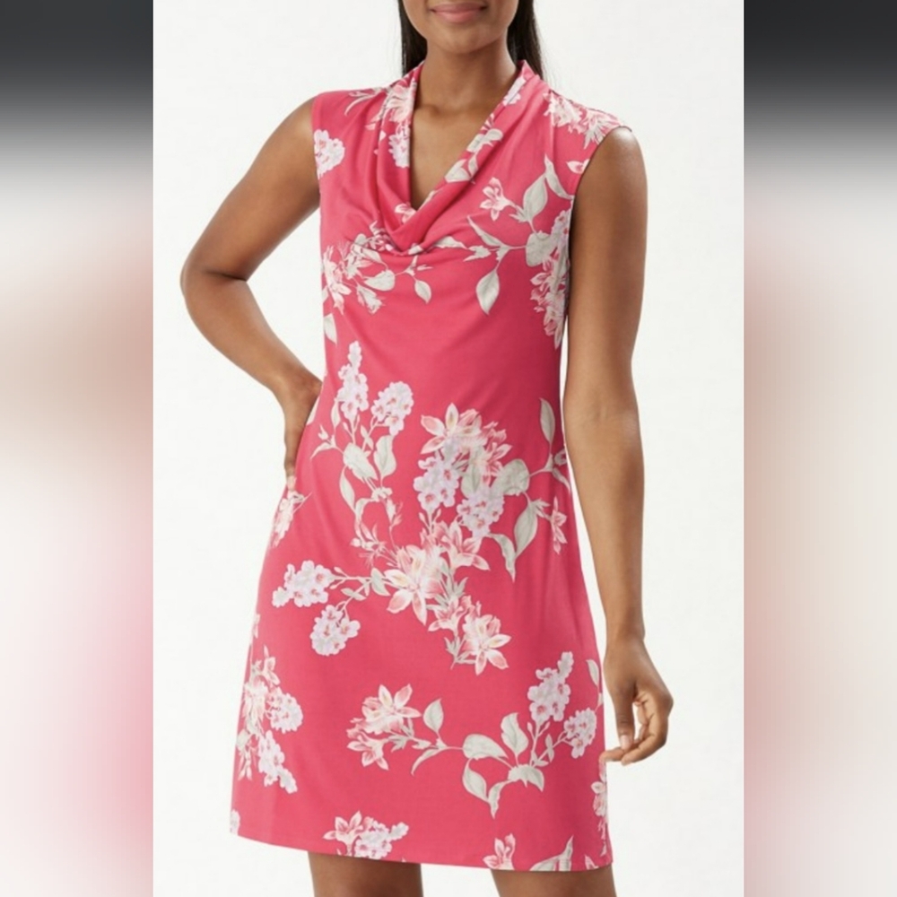Tommy Bahama Amaranth Sleeveless Pink Floral Dress Size XL
